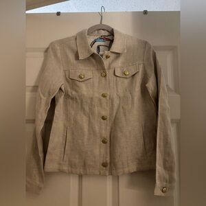 J. McLaughlin Tan Colby Jacket with Gold Buttons - NWT